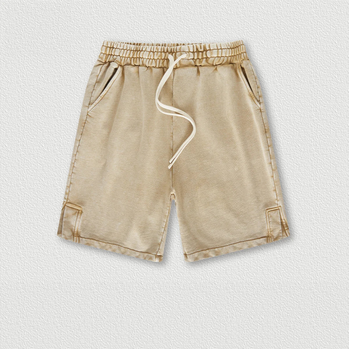 350 Grams 100% Cotton Custom Logo Heavy Weight Retro Wash-slit American Trendy Brand Men's Five-point Men's Shorts