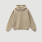 345G Custom Logo Autumn Trendy Loose Solid Color Zipper Hooded Sweatshirt Casual Pants Set Men's Hoodie Sets