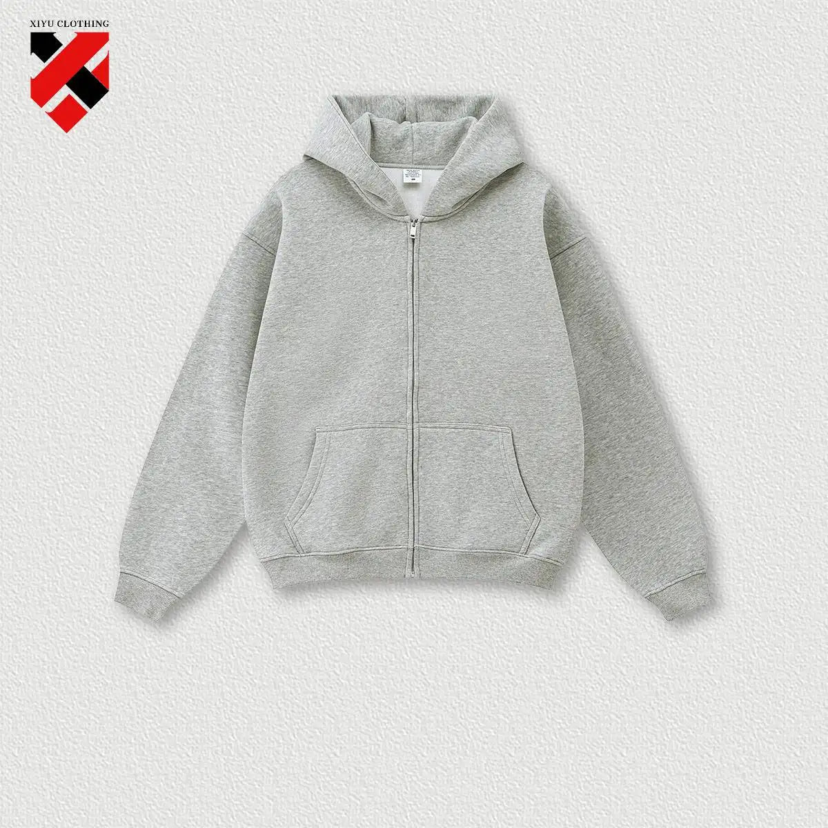 345G Custom Logo Heavyweight Men's Casual Hoodie Velvet Hooded Cardigan Sweatshirt Suit Men's  Plus Size Trendy Hoodie