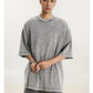 285G 330G 100% Cotton American  Retro Ribbon Crewneck T-shirt Casual Sports Suit Custom Iogo Work Clothes for Men T-Shirt Set
