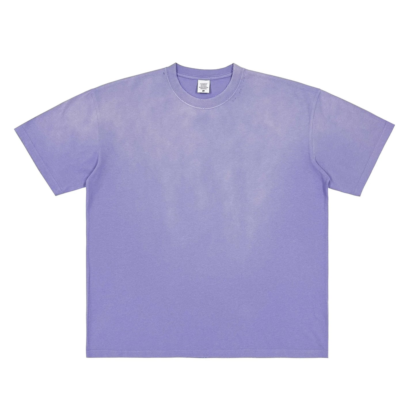American Retro Neckline Worn Short Sleeve 250G Cotton Wash Water Old Round Neck T-shirt Men's Loose Joker T-shirt