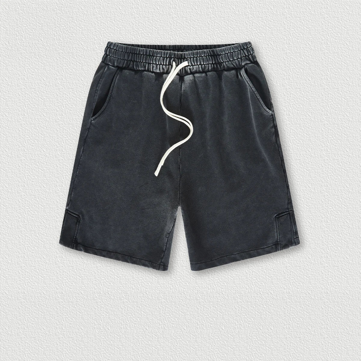 350 Grams 100% Cotton Custom Logo Heavy Weight Retro Wash-slit American Trendy Brand Men's Five-point Pants Men's Shorts