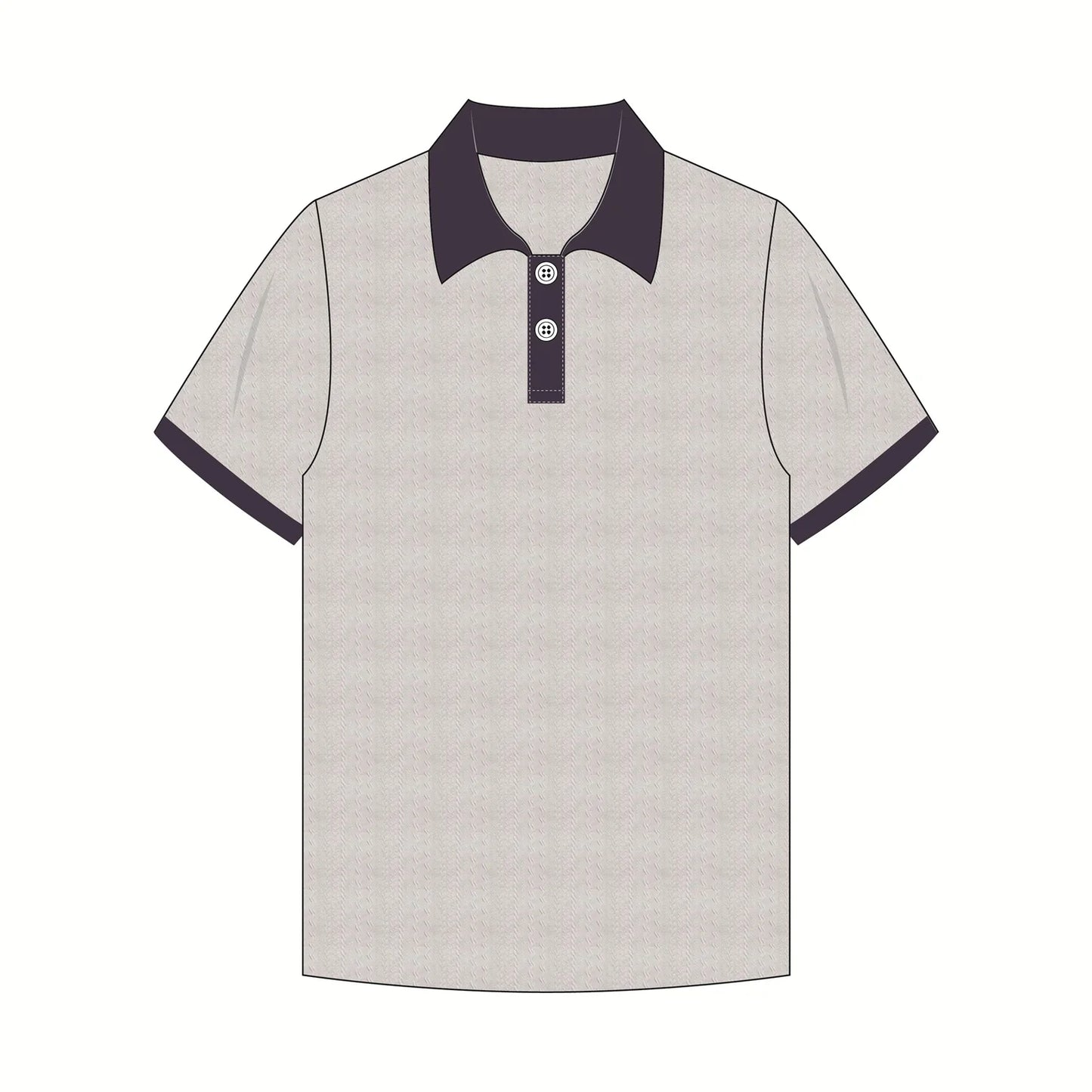 Men's High Quality Business Casual Short-Sleeve Polo Shirt Summer Print Patchwork Embroidery Button Decoration Polo Shirt
