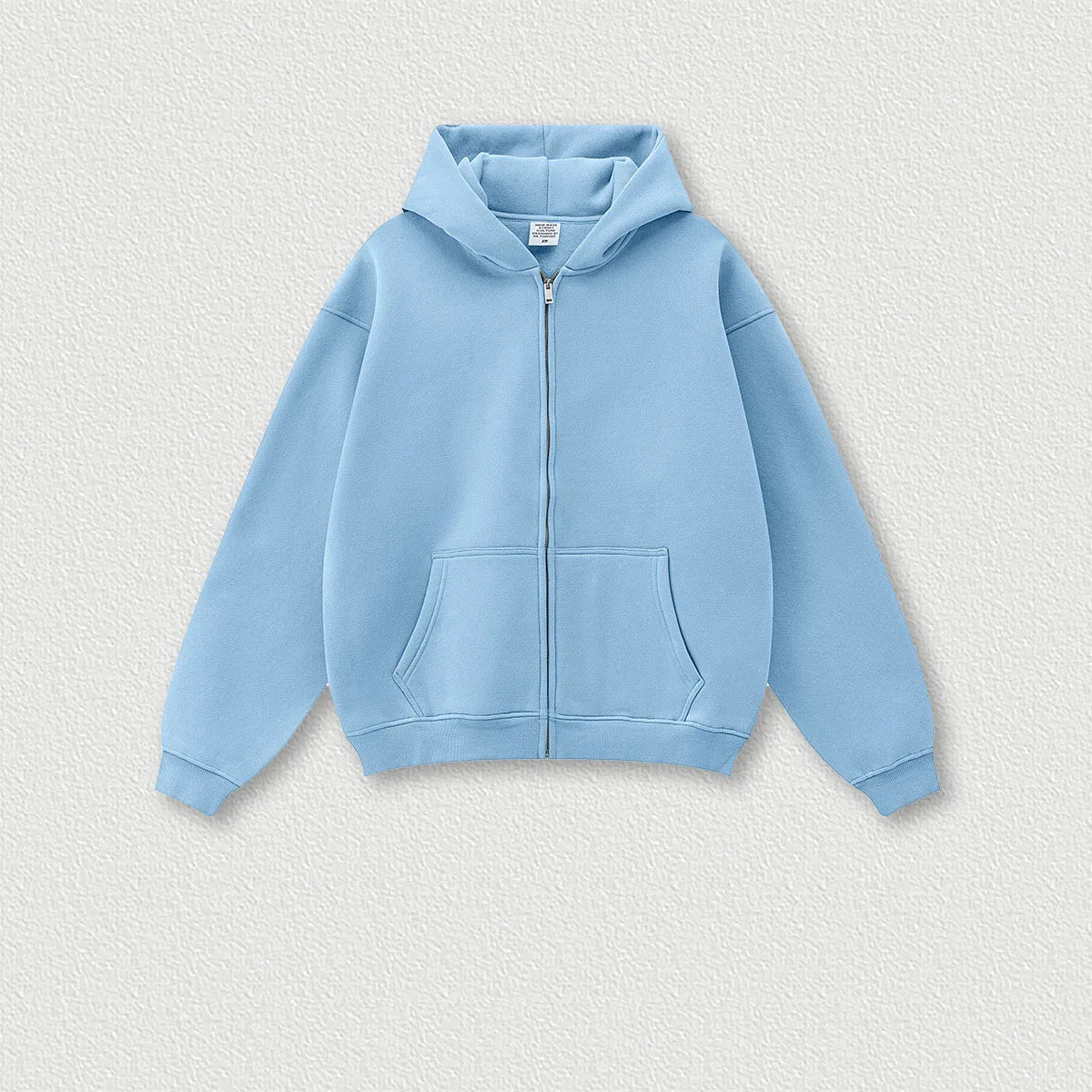 345G Custom Logo Autumn Trendy Loose Solid Color Zipper Hooded Sweatshirt Casual Pants Set Men's Hoodie Sets