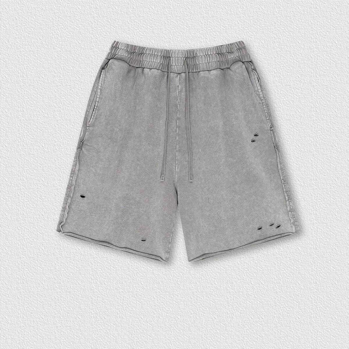 330G Custom Summer High Street Washed Batik Knee Length Shorts Men's Trendy Brand Wasteland Style Five-point Shorts