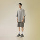 285G 330G 100% Cotton American  Retro Ribbon Crewneck T-shirt Casual Sports Suit Custom Iogo Work Clothes for Men T-Shirt Set