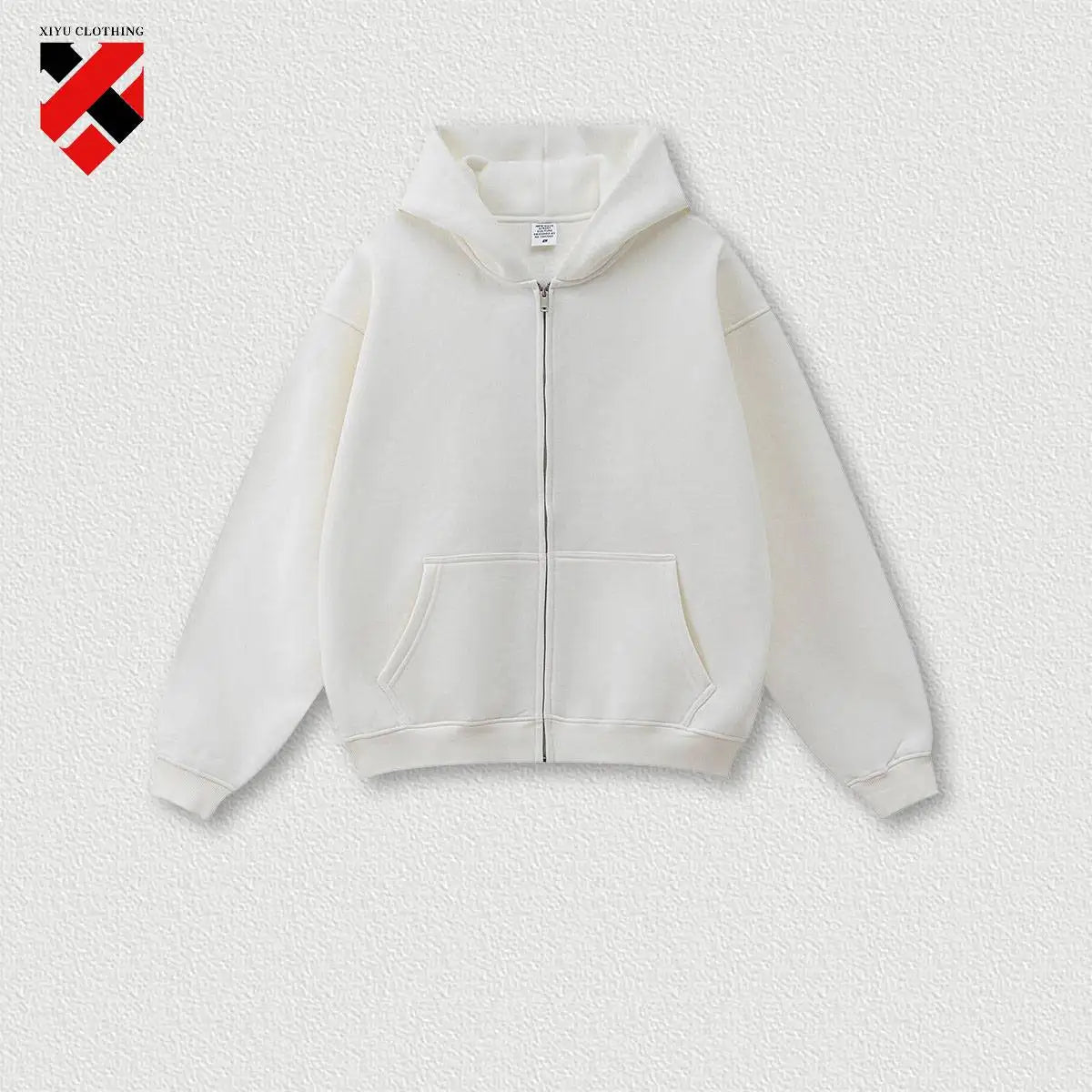 345G Custom Logo Heavyweight Men's Casual Hoodie Velvet Hooded Cardigan Sweatshirt Suit Men's  Plus Size Trendy Hoodie