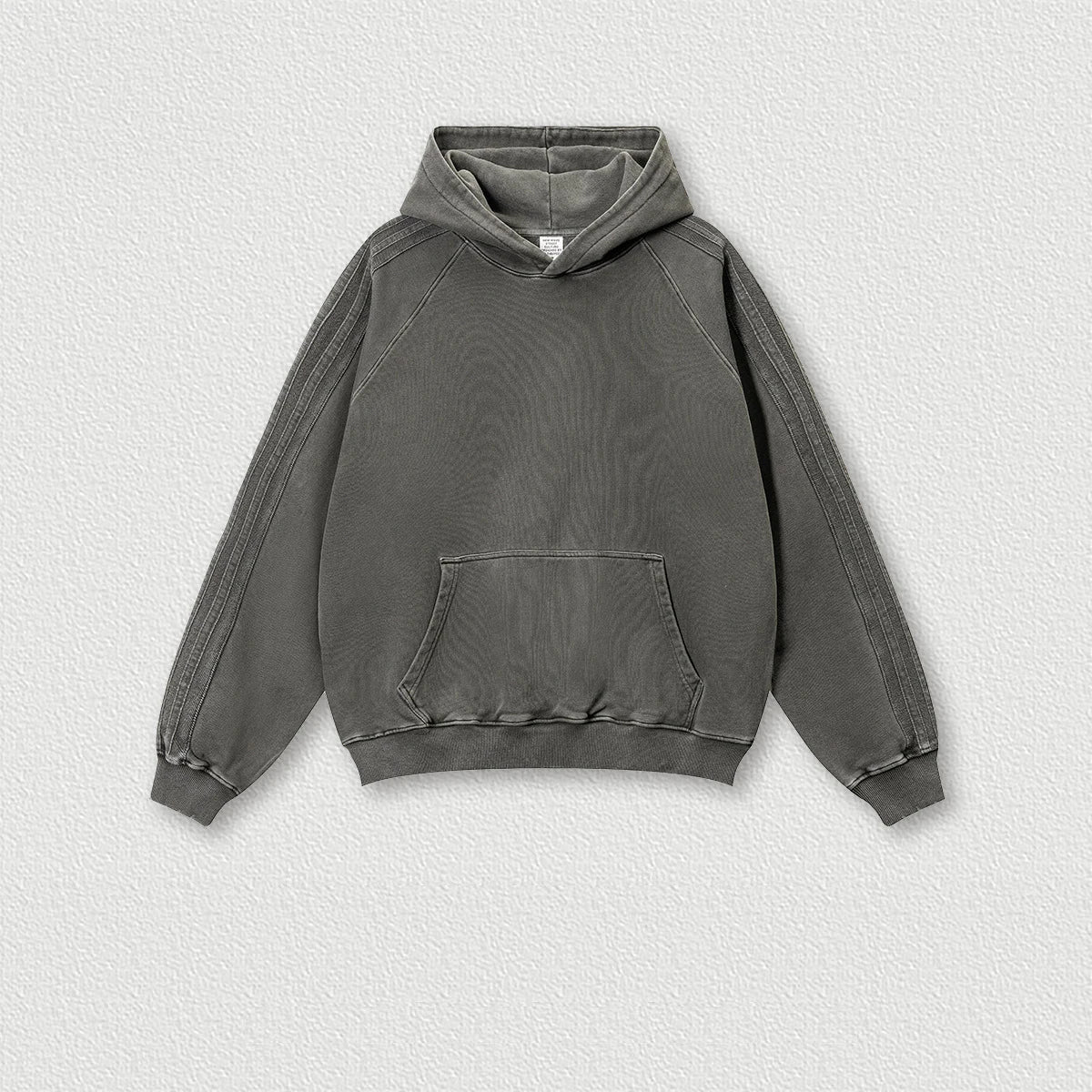 410G 450G 100% Cotton Heavyweight Autumn Striped Retro Sports Fashion Brand Washed Sweatshirt Suit Sports Hoodie Suit