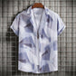 Abstract Art Men's Shirt | Minimalist Brush Stroke Short Sleeve Shirts