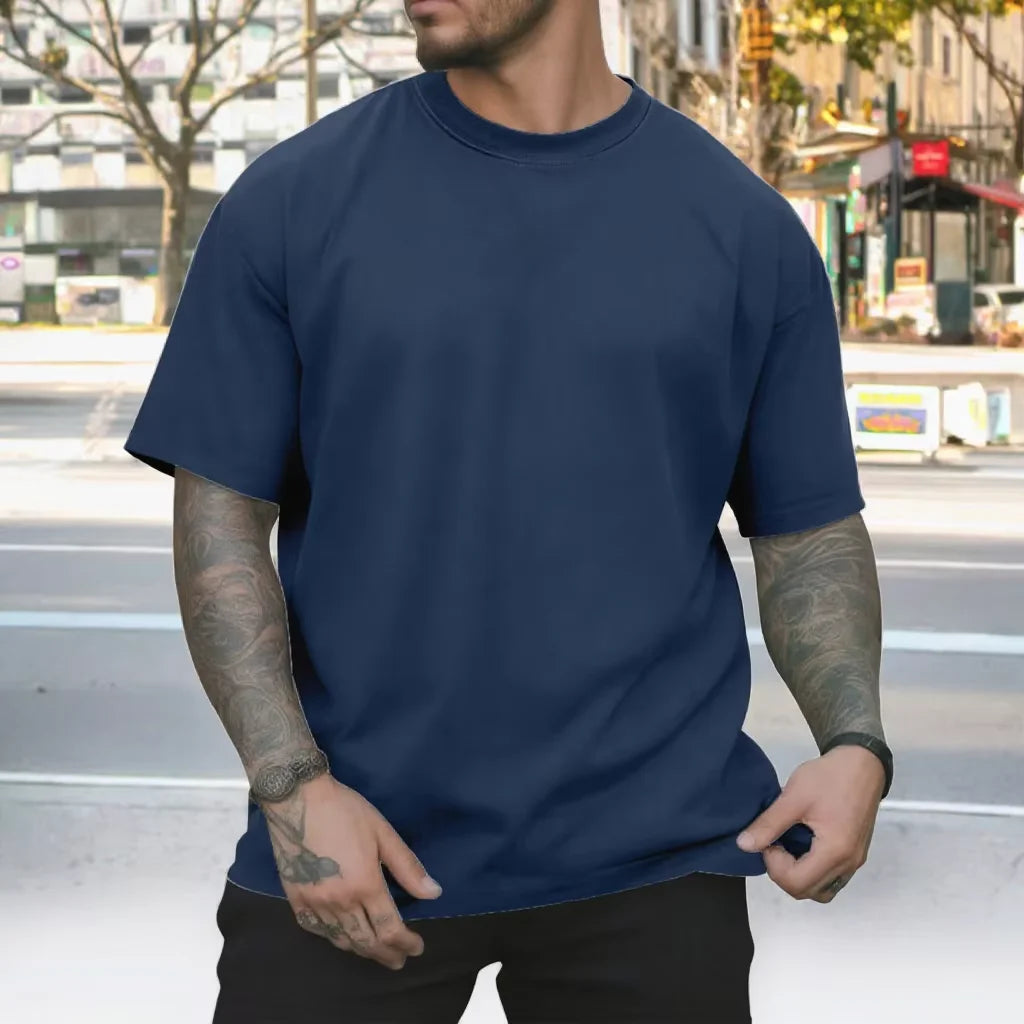 High Quality Men's Custom Printed Logo Cotton T-Shirt Casual Style Screen Printing Wholesale Blank T-shirt for Man
