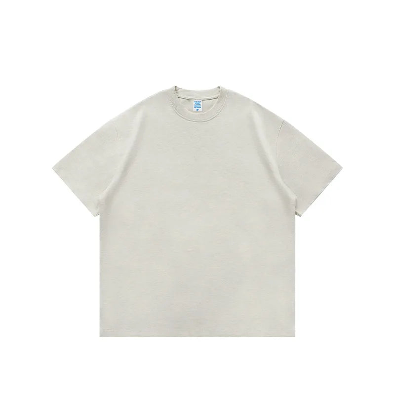 425 Grams 100% Cotton 2025 Spring Summer Collection Heavy Weight Short Sleeve Loose T-Shirt 100% Knitted Oversized Street Long