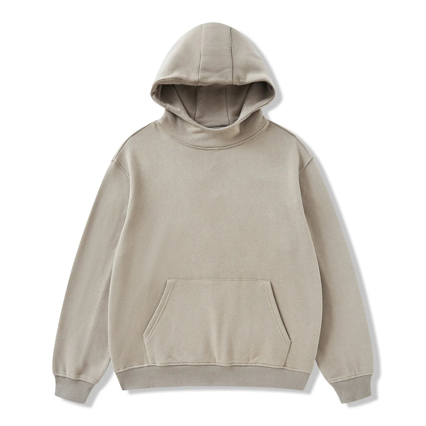 Custom Logo Embroidery Washed Vintage OEM/ODM Men's Autumn/Winter Long Solid Color Oversized Fleece Hooded Sweatshirt With Pocket