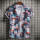 Abstract Art Men's Shirt | Minimalist Brush Stroke Short Sleeve Shirts