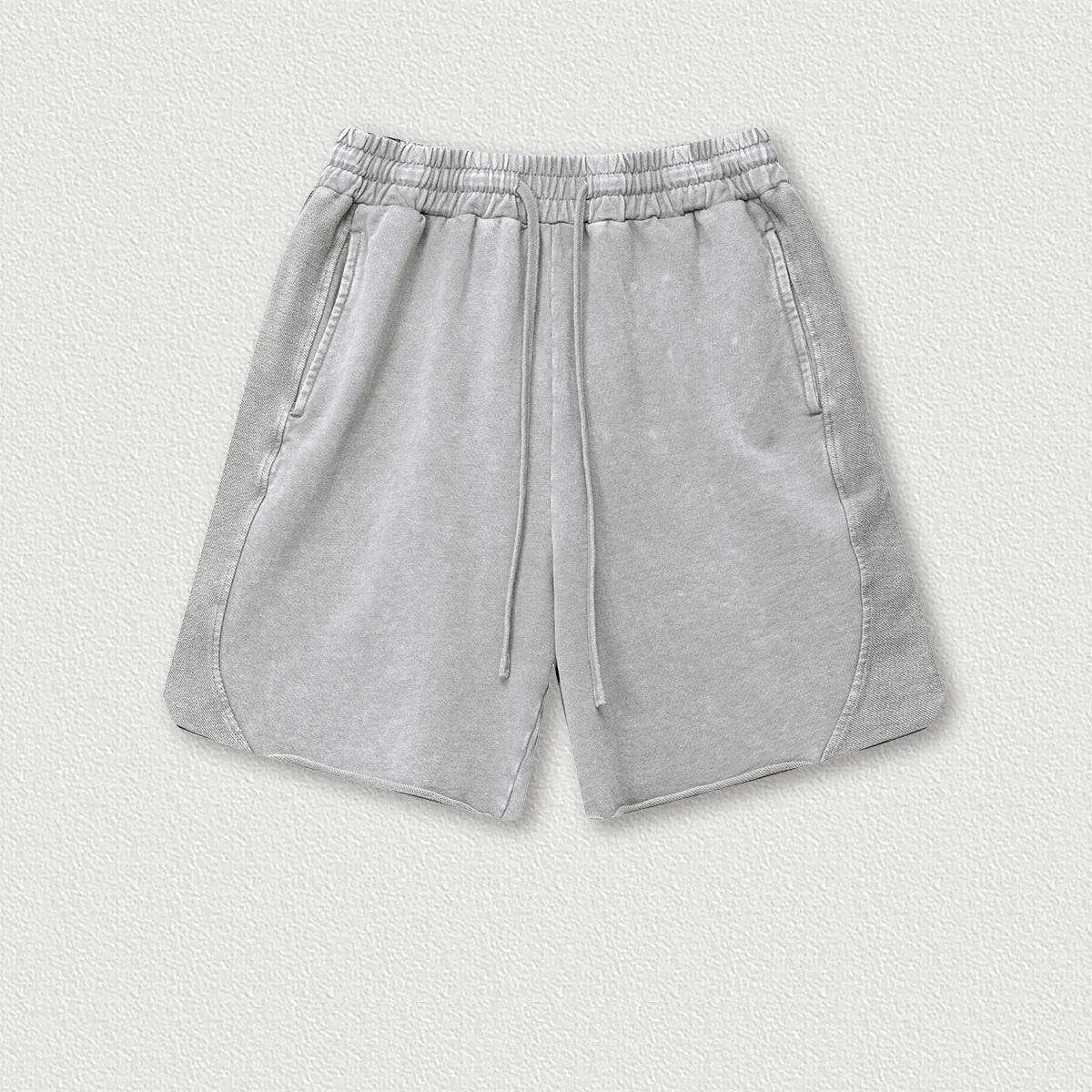 330 Grams 100% Cotton Custom logo High Street Batik Washed Old Men's Shorts Loose Mid-Pants Men Fashion Brand Casual Shorts