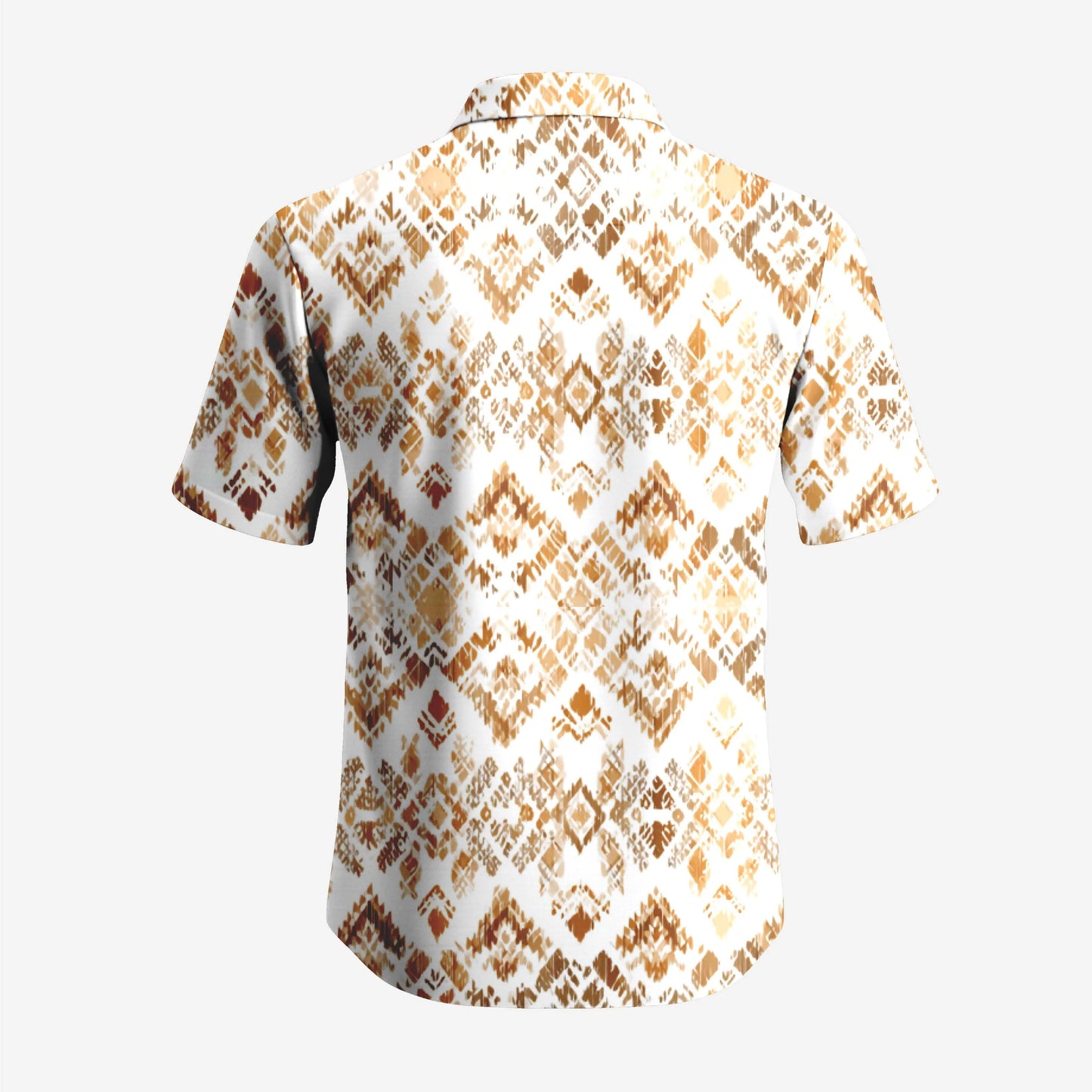 American Retro Floral Men's Short-Sleeved Casual Shirt 100% Polyester Hawaiian Style Summer Thin Loose Fit Handsome Shirts