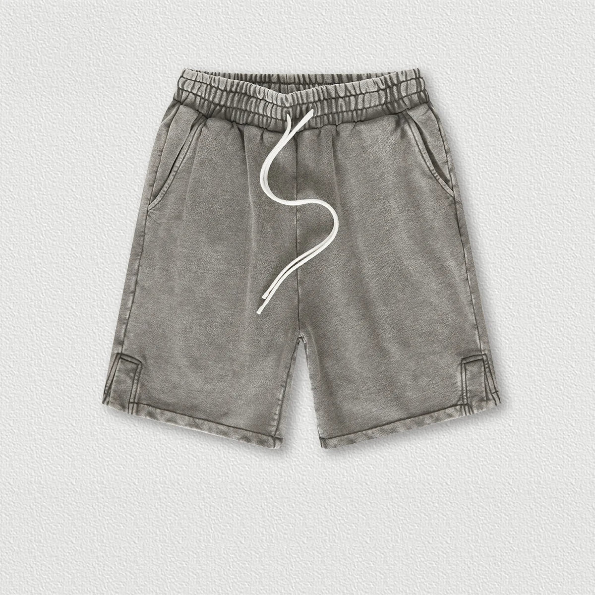 350 Grams 100% Cotton Custom Logo Heavy Weight Retro Wash-slit American Trendy Brand Men's Five-point Men's Shorts