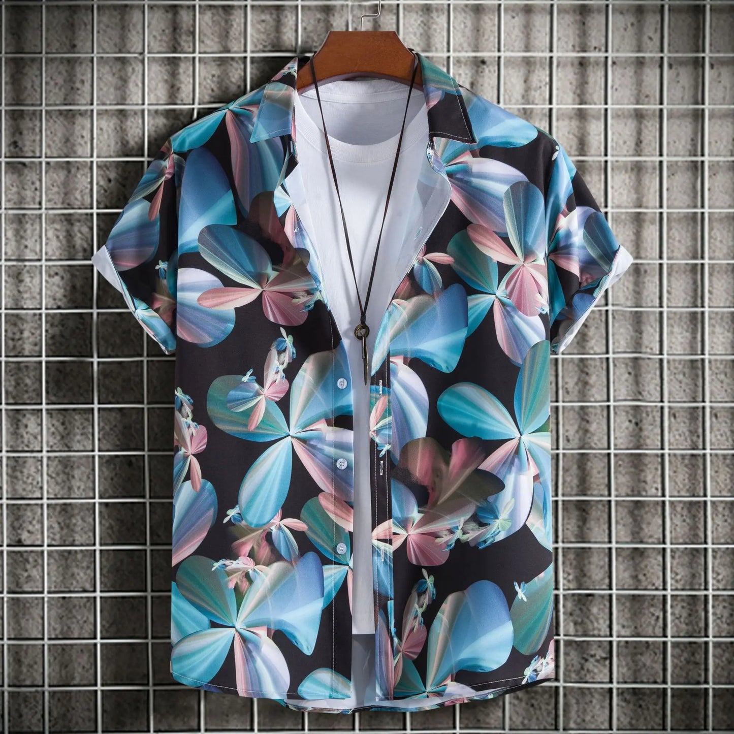 Abstract Art Men's Shirt | Minimalist Brush Stroke Short Sleeve Shirts