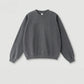 380G 100% Cotton Heavyweight Autumn and Winter Crewneck Couples Shoulder Pullover Sweatshirt Solid Color Sweater Suit