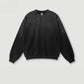 410G Cotton Heavyweight Trendy Brand Round Neck Painted Sweatshirt Sweatpants Men's High-end High Street Washed Sweater