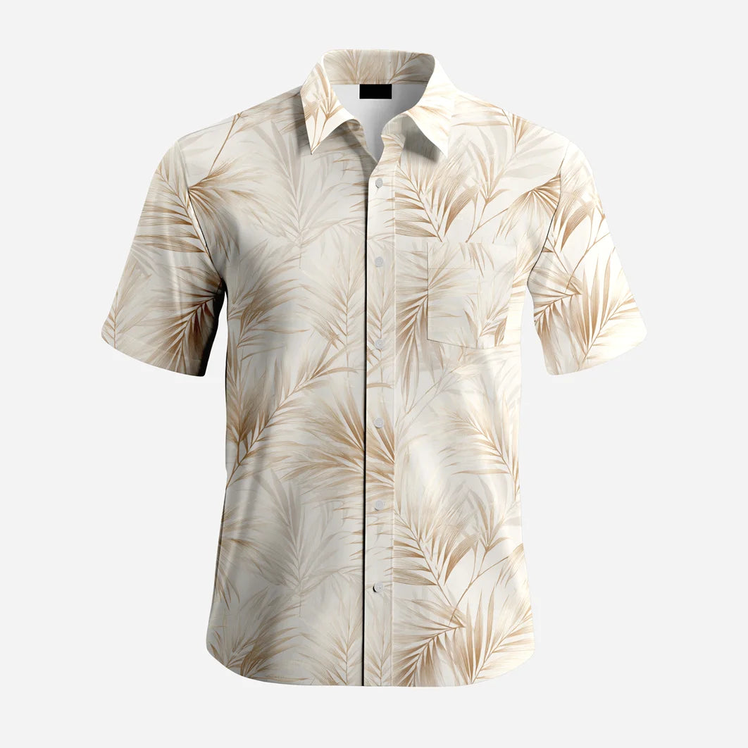 High Quality Customized Floral Pattern Sublimation Polyester Hawaiian Top Personalized Button Short Sleeves Men's Hawaii Shirts