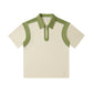 Heavy Quality 240g Color Matching Half Chest Zipper Casual Lapel Short Sleeve POLO Shirt for Men and Women