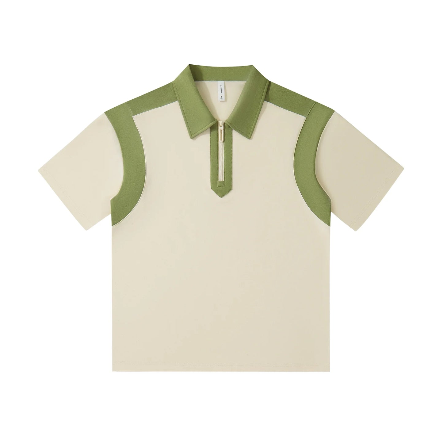 Heavy Quality 240g Color Matching Half Chest Zipper Casual Lapel Short Sleeve POLO Shirt for Men and Women