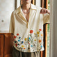 Custom 2026 Summer European American Men's Casual Short Sleeve Poplin Hawaiian Shirt Lapel Fashion Flower Vintage Men's Shirt