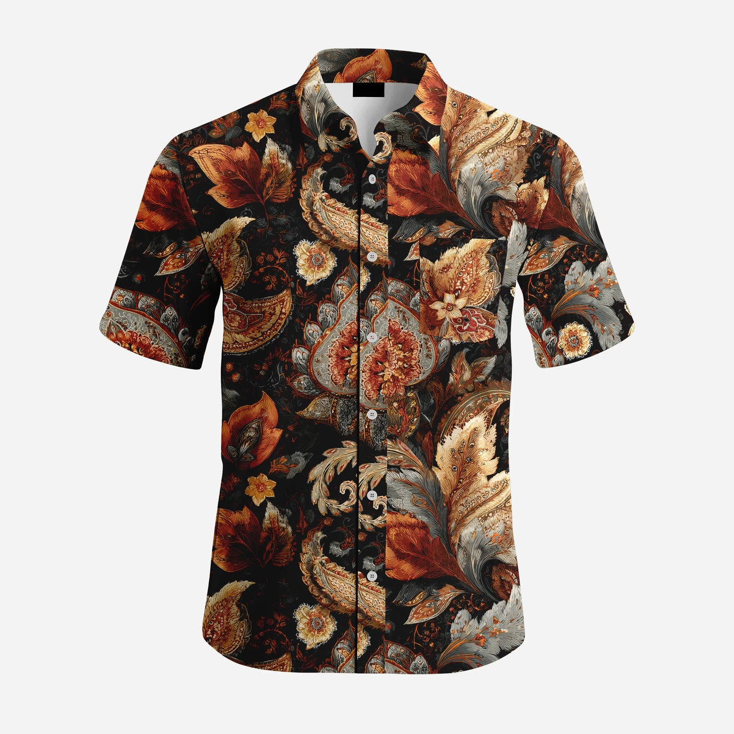 Men's Floral Pattern Hawaiian Beach Summer Single-Breasted Anti-Wrinkle Button Short Sleeve Formal Tropical Style Casual Shirt