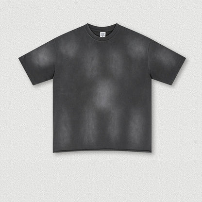 285 Grams 100% Cotton Heavy Weight Plain-patterned Shoulder-loose Rolled-up Short-sleeved Monkey Washed Oversize TShirt