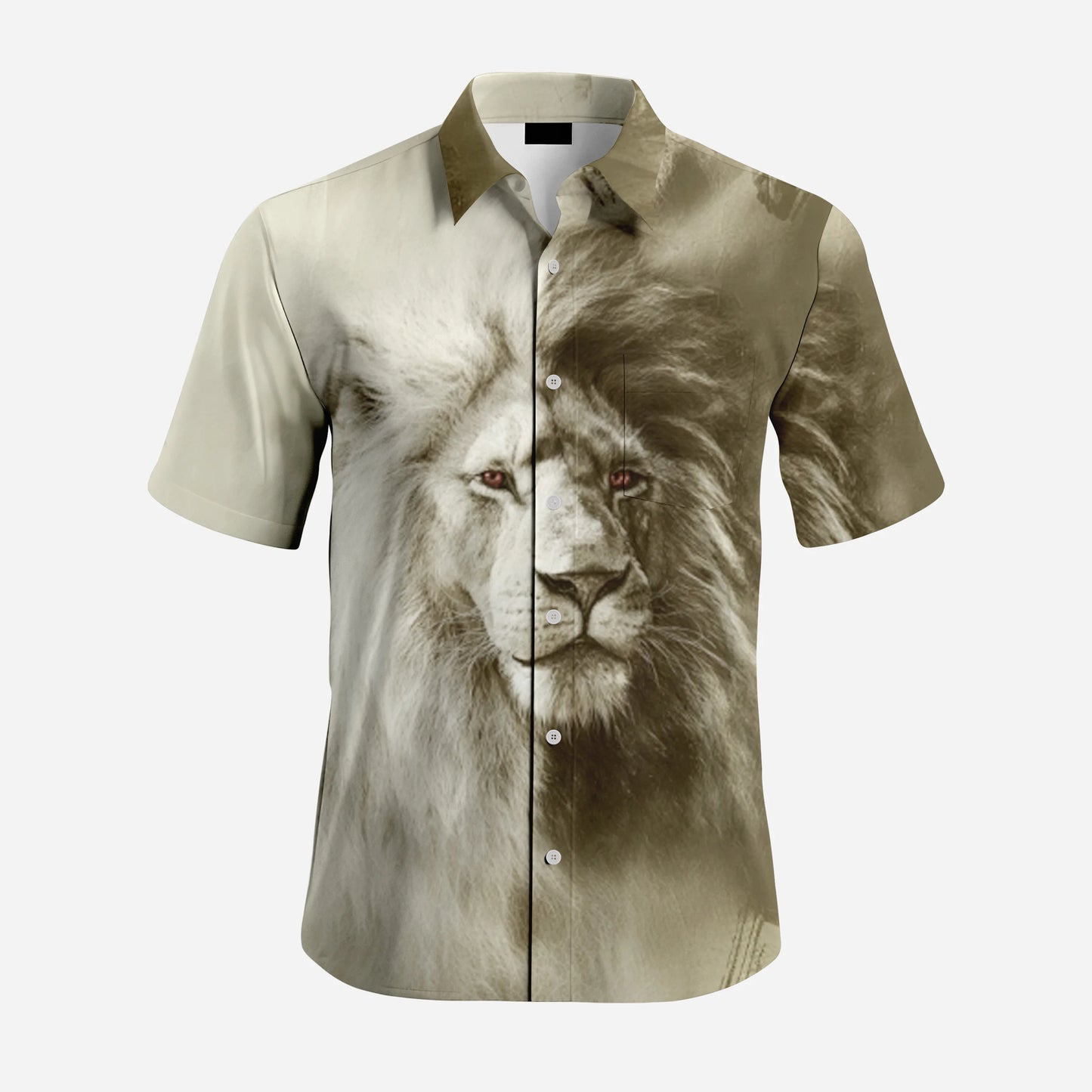 Tribal Pattern Short Sleeve Shirt | Brown Geometric Print Men's Top