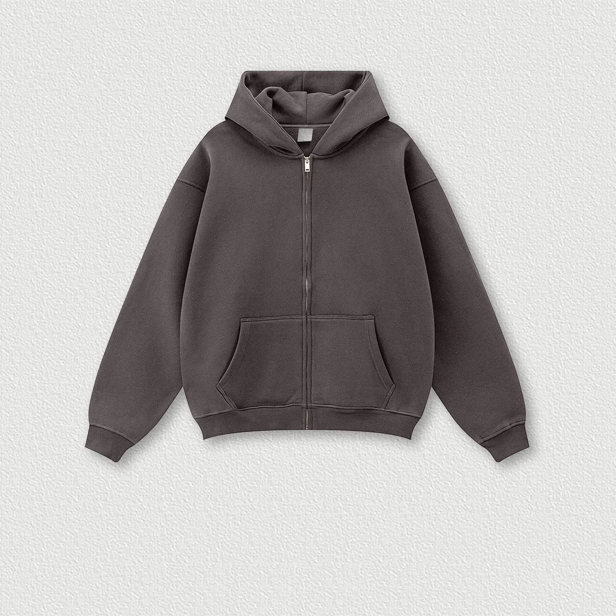 345G Custom Logo Autumn Trendy Loose Solid Color Zipper Hooded Sweatshirt Casual Pants Set Men's Hoodie Sets