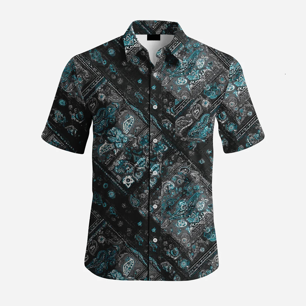 High Quality Customized Floral Pattern Sublimation Polyester Hawaiian Top Personalized Button Short Sleeves Men's Hawaii Shirts