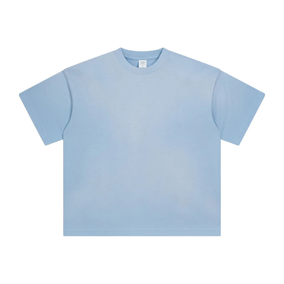 Men' Summer New Stitching Short Sleeve 260g Washed to Make Daily White Shirt Men's American Retro Pure Cotton Short Tshirt