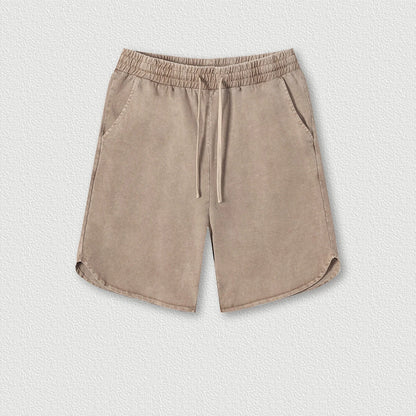 358G 100% Cotton Custom Logo Men's Clothing Hair Polishing Process Washing Old Teenage Couple Fitness Sports Men Casual Shorts