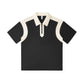 Heavy Quality 240g Color Matching Half Chest Zipper Casual Lapel Short Sleeve POLO Shirt for Men and Women