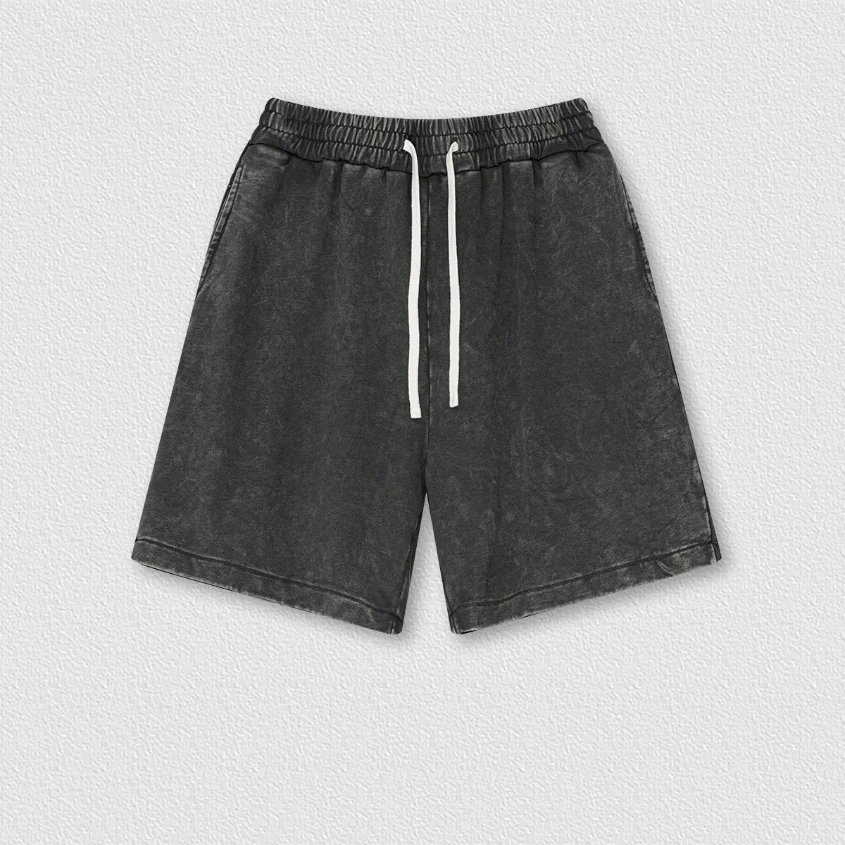 285G 330G 100% Cotton Custom Logo American Trendy Brand Short Sleeve Shorts Suit T-shirt Washed Two-piece Set