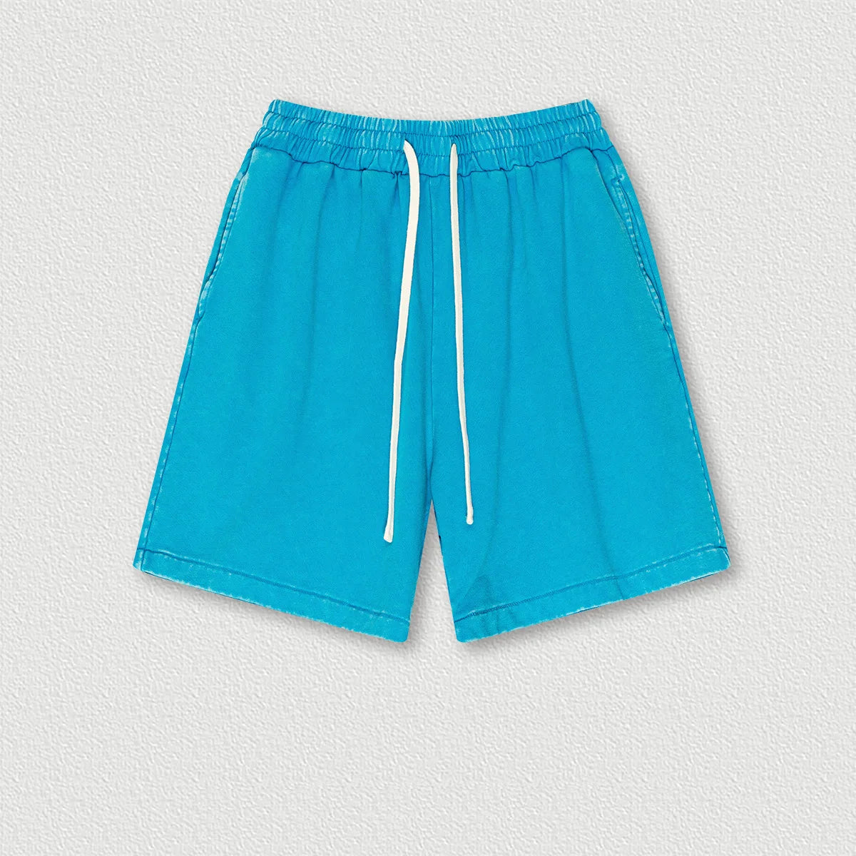 285G 330G 100% Cotton Custom Logo American Trendy Brand Short Sleeve Shorts Suit T-shirt Washed Two-piece Set
