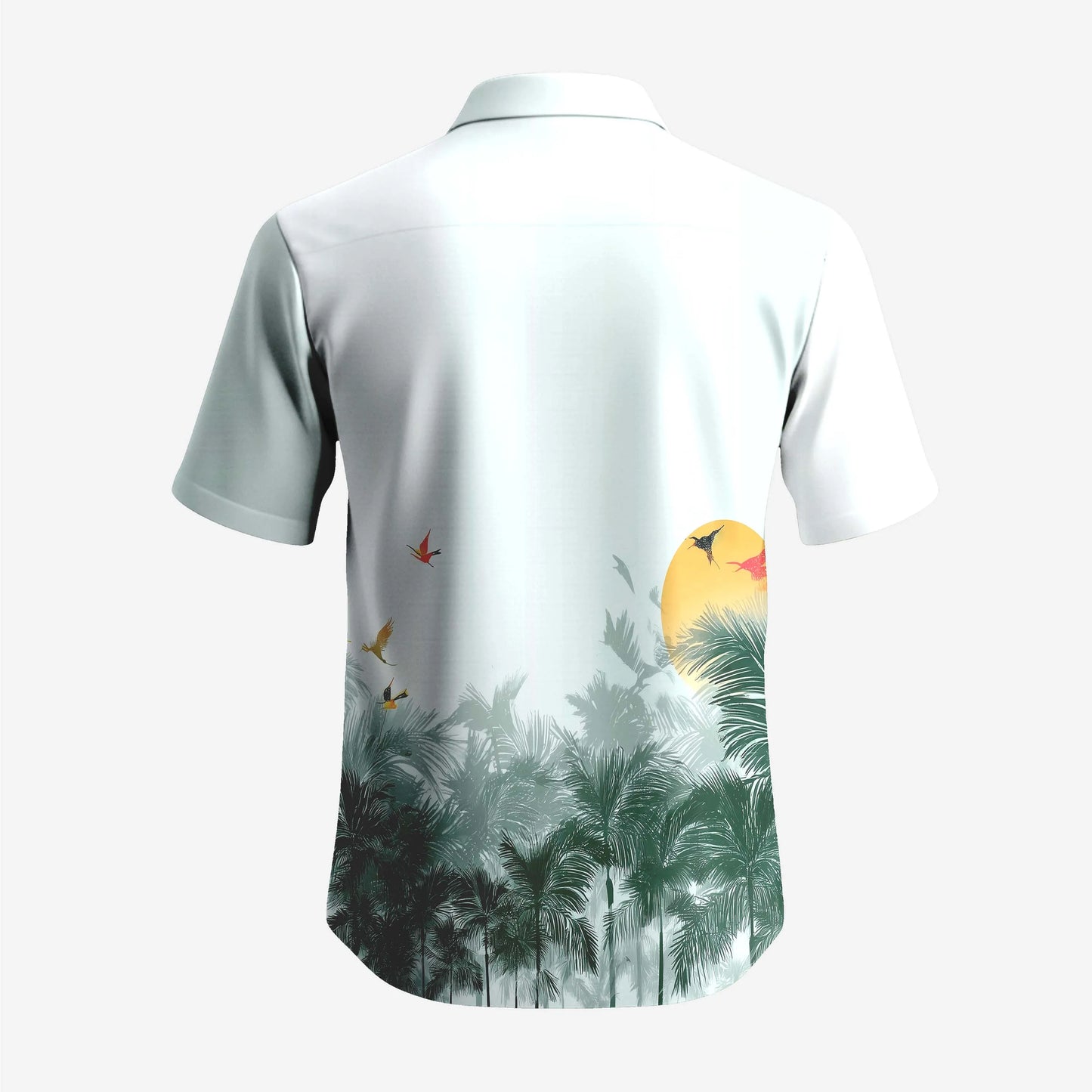 Men's Hawaiian Shirt Print Loose Fit Short Sleeve Casual Button Down Holiday Beach Shirt with Pocket for Summer