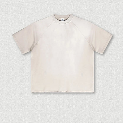 300G 100% Cotton Custom Heavy Washed Old T-suit Gradient Spray Monkey Washed Cotton Short-sleeved T-shirt