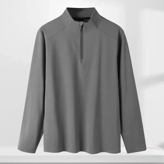 Custom LOGO Heavy Quality New Long Sleeve Zipper Fitting Casual Style POLO Shirt Autumn Men's Golf Shirt for Man