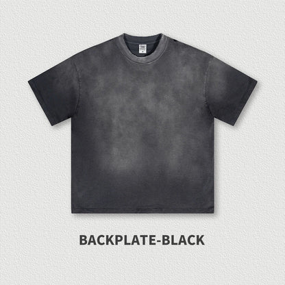 230G Heavyweight 100% Cotton Fashion Brand Tie-dye Washed Tshirt Street Style Letter Short-sleeved T-shirt
