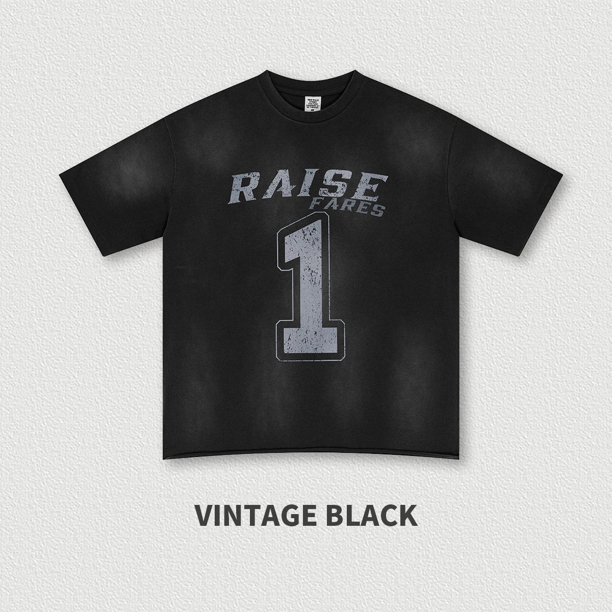 285G Heavyweight 100% Cotton Retro Design Printed Short-sleeved T-shirt Handsome Black Top Heavy Clothes Men's Trendy