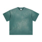 Men' Summer New Stitching Short Sleeve 260g Washed to Make Daily White Shirt Men's American Retro Pure Cotton Short Tshirt