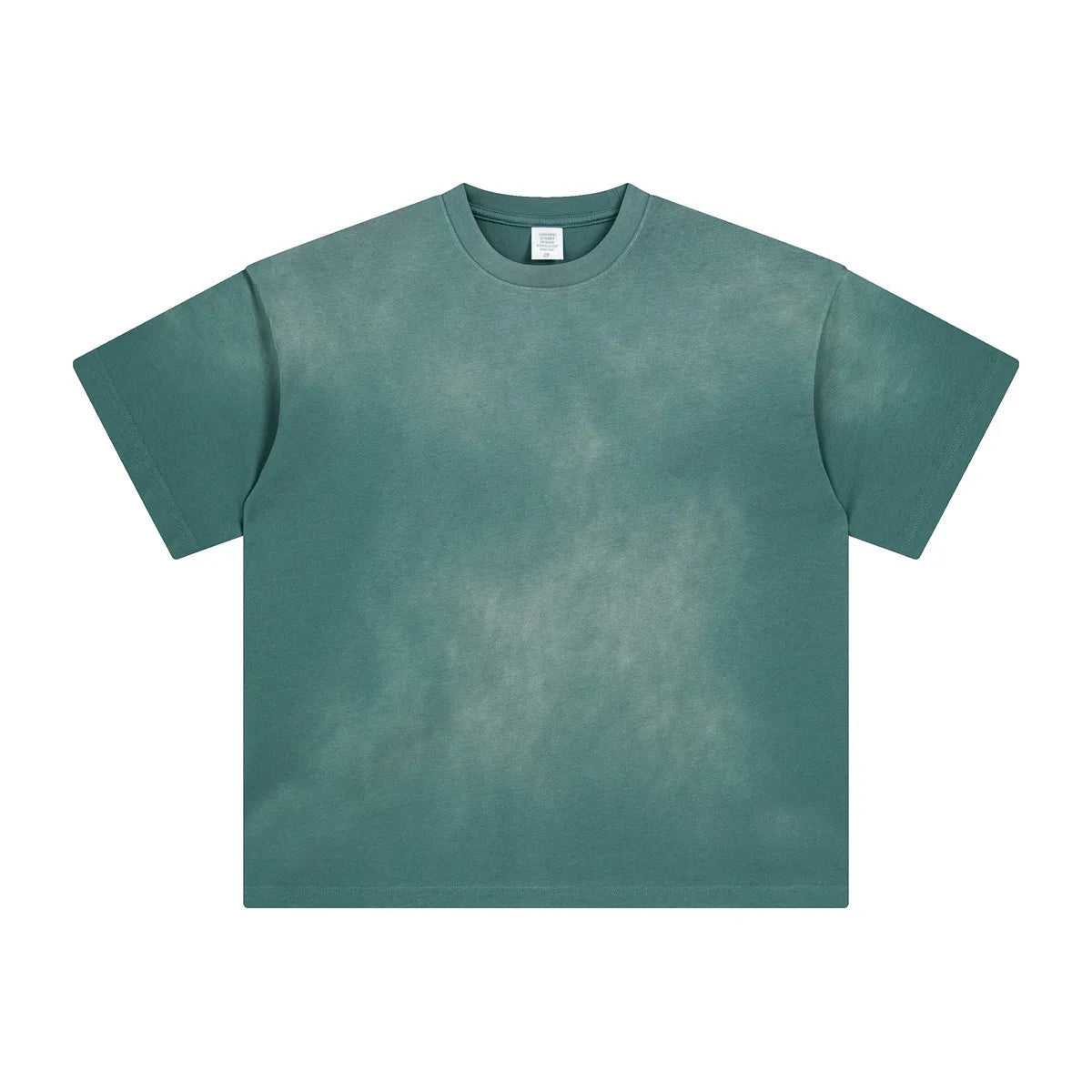 Men' Summer New Stitching Short Sleeve 260g Washed to Make Daily White Shirt Men's American Retro Pure Cotton Short Tshirt
