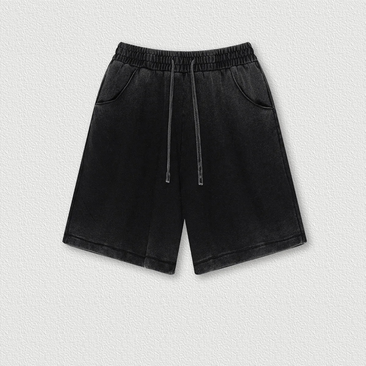 275G 310G Cotton Custom Vintage Washed Anti-bottom Fried Color Casual Short Sleeve Shorts Fashion Brand Men's and Women's Suit
