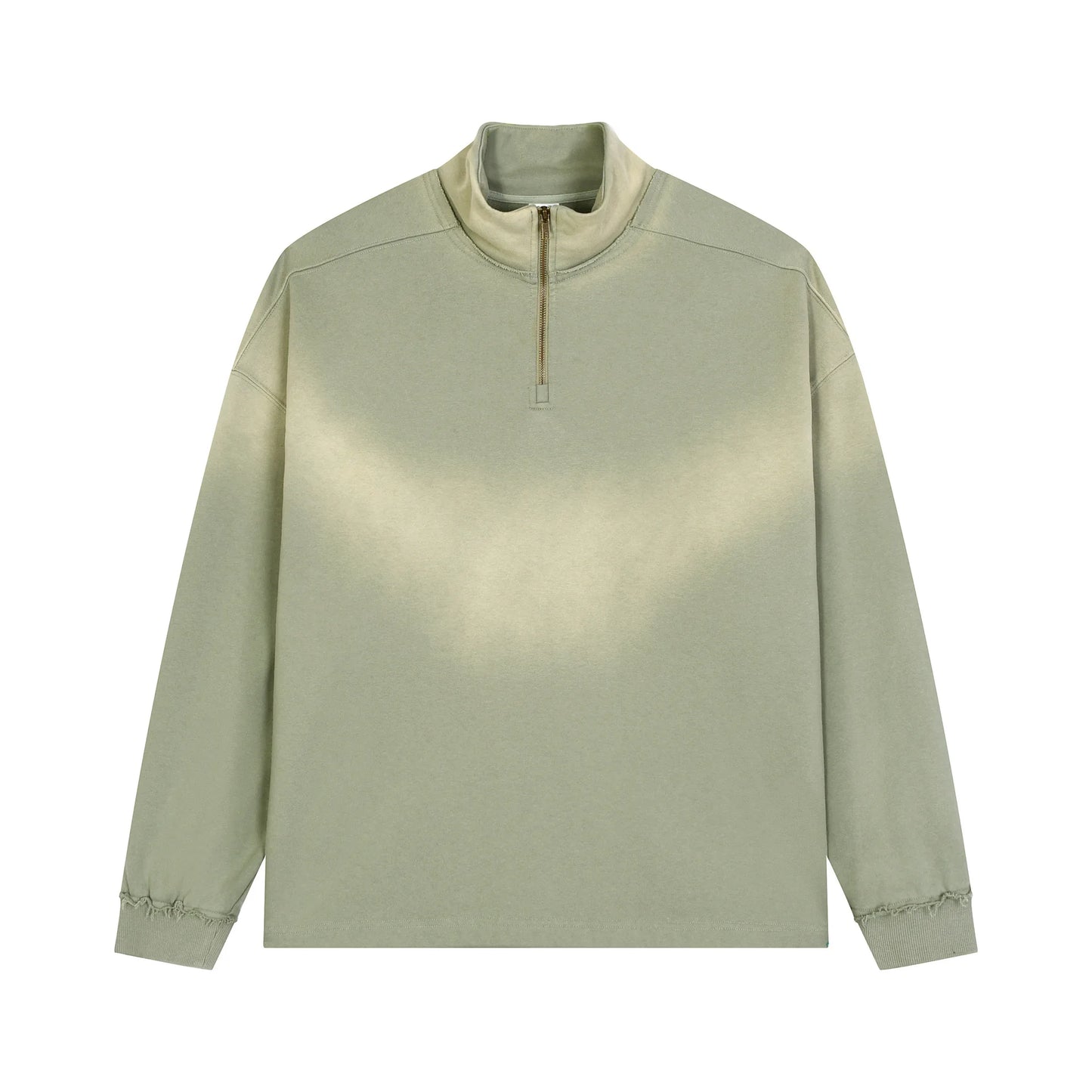Men's Stand Quarter-Zip Fleece Waterproof Eco-Friendly Windproof Boxy Fit Solid Color Outdoor Hoodie Polyester/Cotton Blend