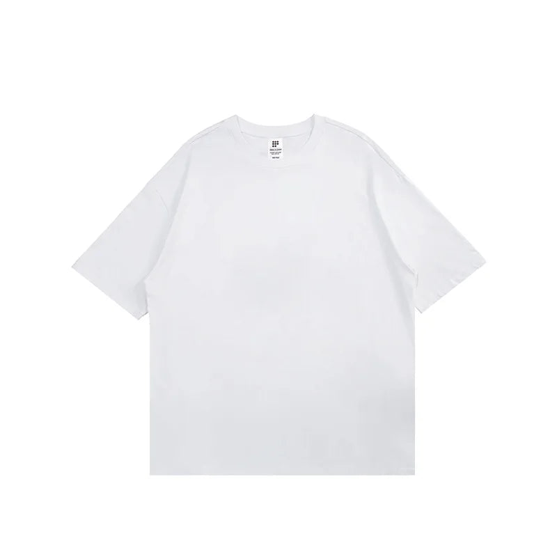 2026 Summer New Product American West Coast Brand Black and White Solid Color T-shirts 220g Combed Cotton Short Sleeves tshirt
