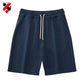 Wholesale Men's French Terry Solid Color Drawstring Breathable Custom Street Wear Side Pocket Mid Waist Print Shorts