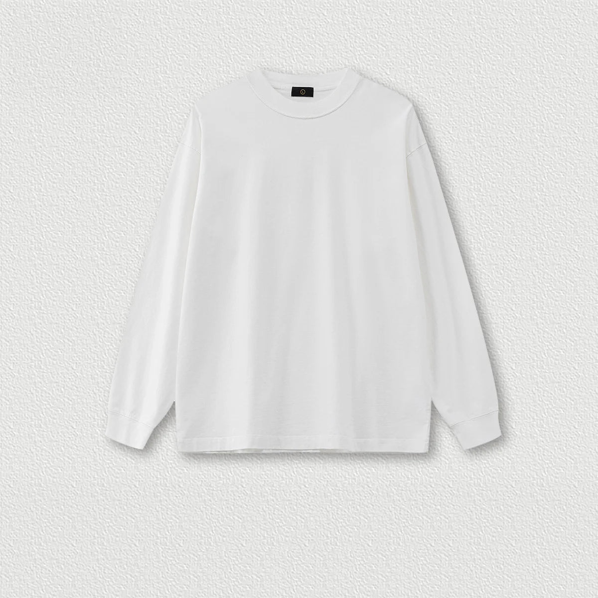 250G 100% Cotton Heavy Weight High Street Reverse Stitching Oversize Retro Men's Round Neck Washed Long Sleeve T-shirt