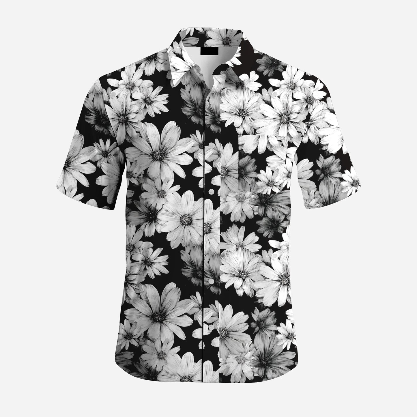 Tribal Pattern Short Sleeve Shirt | Brown Geometric Print Men's Top